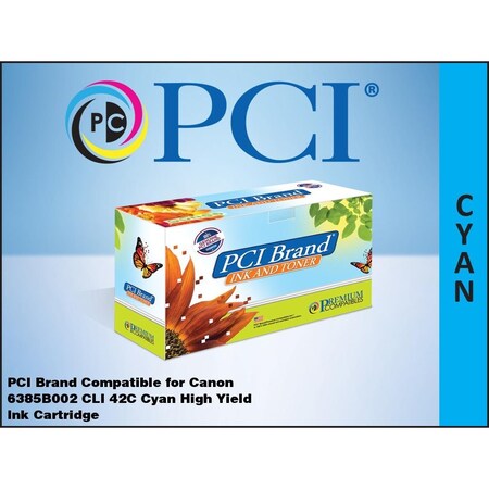 Pci Compatible for Canon 6385B002 CLI42C Cyan High Yld Ink for PIXMA Pro100, Pro100S, PIXUS Pro100 CLI-42C-PCI